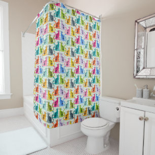 Cats at the beach  shower curtain