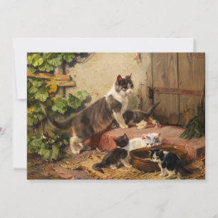 Cats at the Milk Bowl   Julius Adam the Younger Card