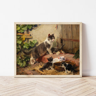Cats at the Milk Bowl Julius Adam the Younger Poster