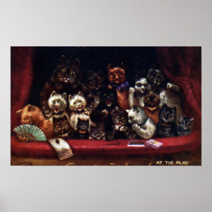 Cats at the Theatre for a Play Louis Wain Poster