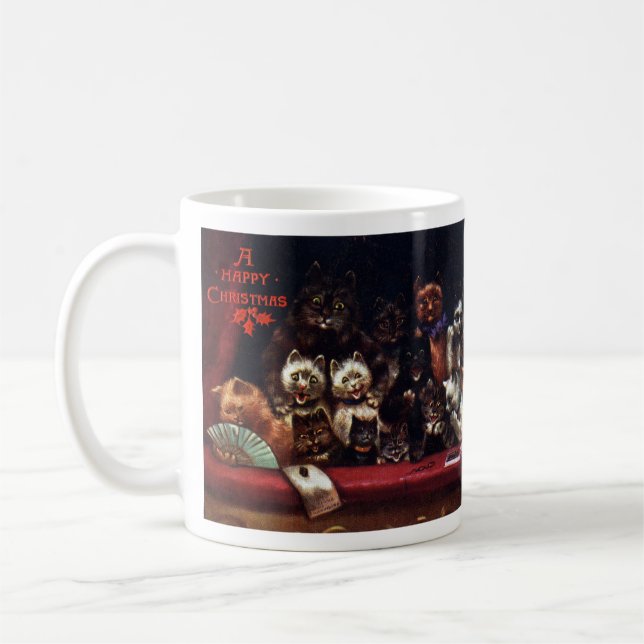 Cats at the Theatre for Christmas Coffee Mug (Left)