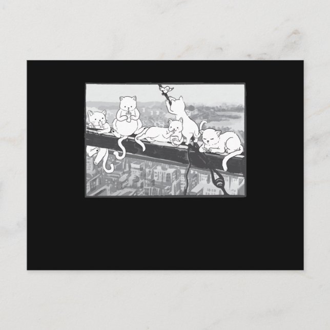 Cats Atop A Skyscraper Lunch Parody Cats Kitten Postcard (Front)