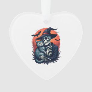 Cats Because People are Creepy Halloween Skeleton Ornament