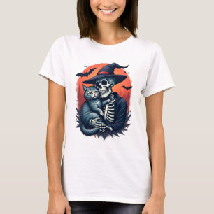 Cats Because People are Creepy Halloween Skeleton  T-Shirt