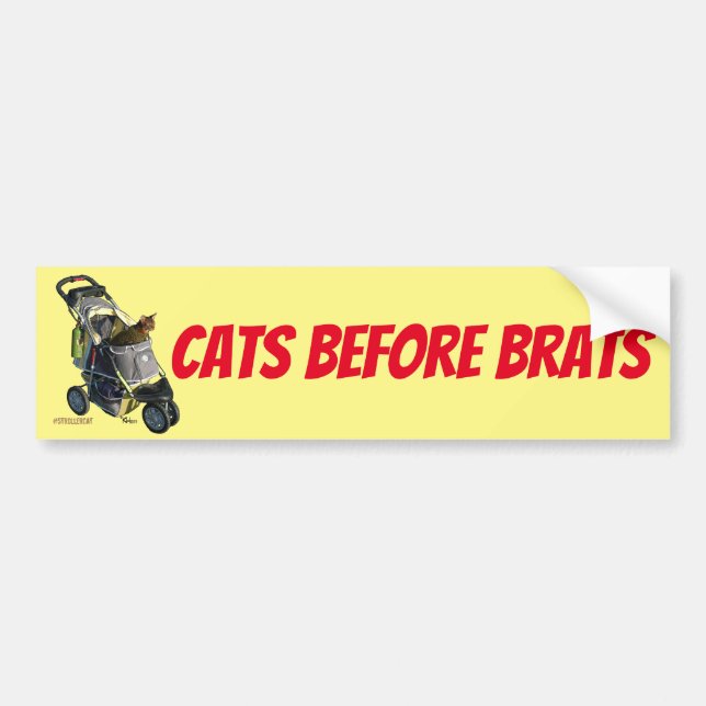 Cats Before Brats Bumper Sticker (Front)