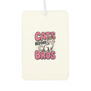 Cats Before Bros Vintage Cat Crown Shirt Design_1 Car Air Freshener