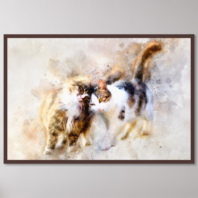 Cats Best Friends Forever watercolor Photo Print (Creator Uploaded)