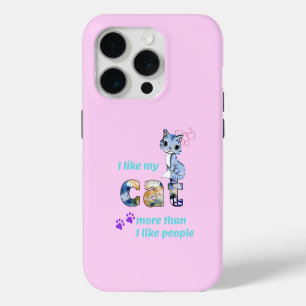 "Cats Better Company Than Men" Stylish Artwork iPhone 15 Pro Case