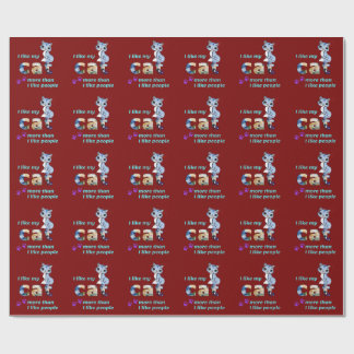 "Cats Better Company Than Men" Stylish Artwork Wrapping Paper