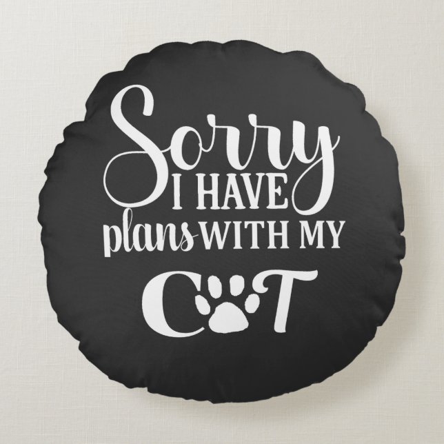 Cats Body Language Round Cushion (Front)