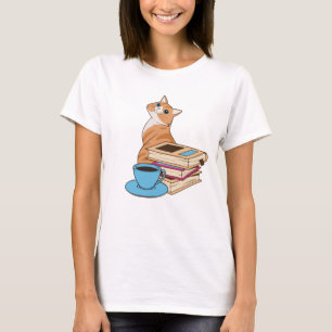 Cats, Books and Coffee Cute  T-Shirt