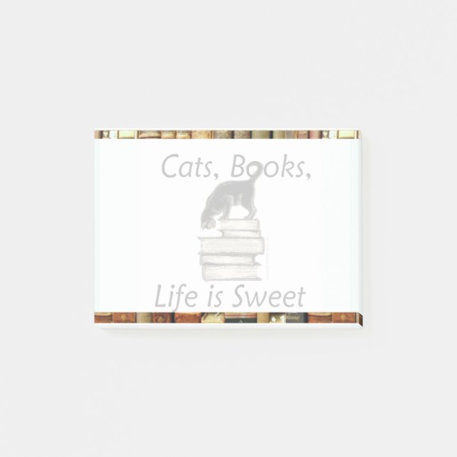Cats, Books, Life is Sweet Post-it® Note (Front)