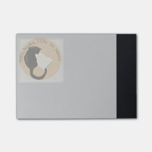 Cats Books Life is Sweet Small Post-it® Note