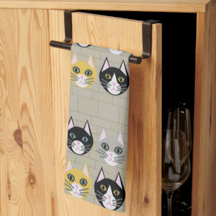 Cats brick tea towel