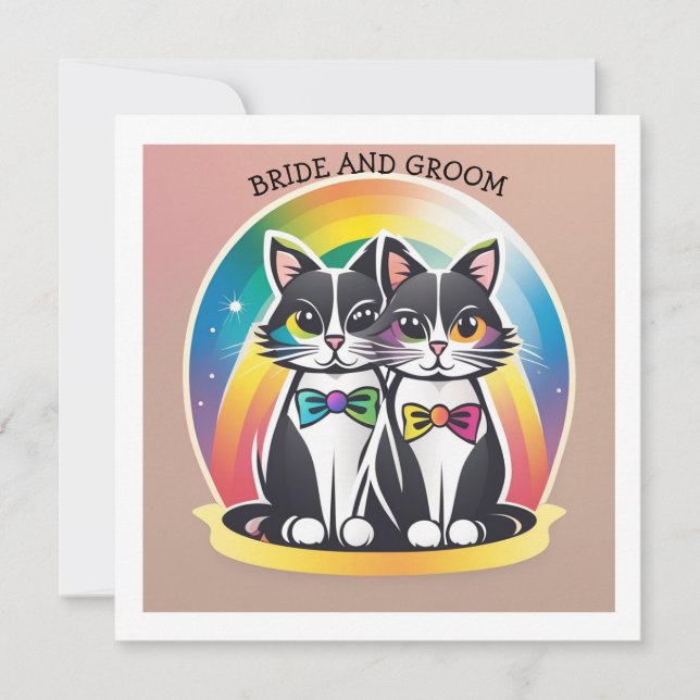Cats  BRIDE AND GROOM   Save The Date (Front)