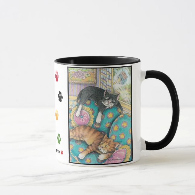 Cats Bud & Tony Nap Mug #3 (Right)