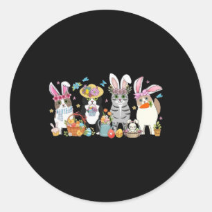 Cats Bunny Ears Easter Day  Classic Round Sticker