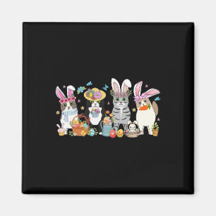 Cats Bunny Ears Easter Day Magnet