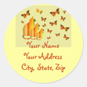 Cats & Butterflies Address Labels