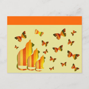 Cats & Butterflies Postcard