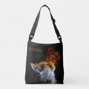Cat's Butterfly Kisses Personalised Name Crossbody Bag