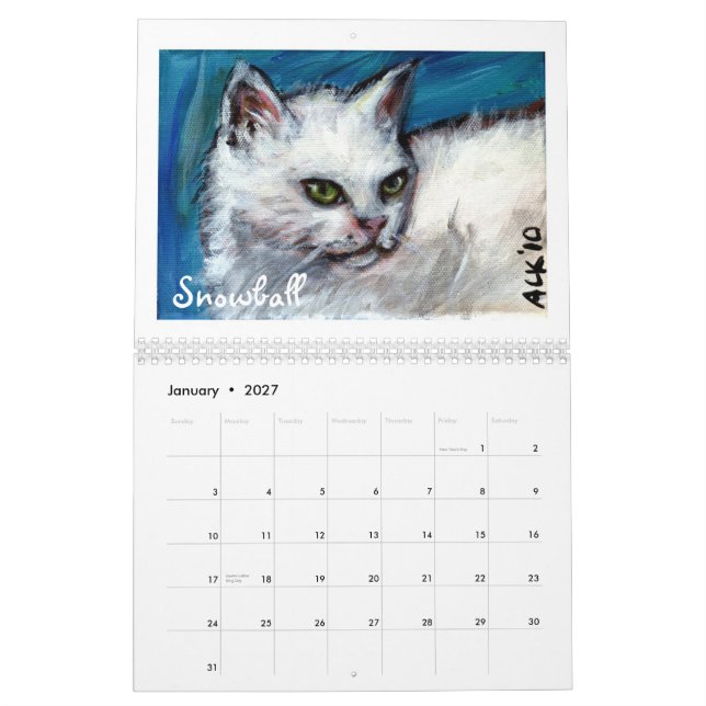 Cats by Angie 2012 Calendar (Jan 2027)