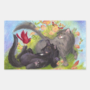 Cats, Cardinals and Roses Sticker