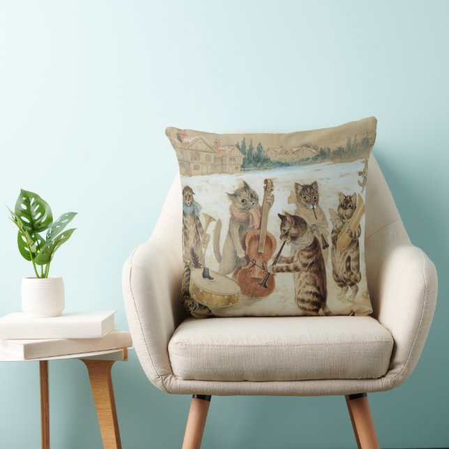 Cats Carol Singing by Louis Wain    Cushion (Chair)