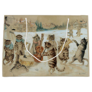Cats Carol Singing by Louis Wain  Large Gift Bag