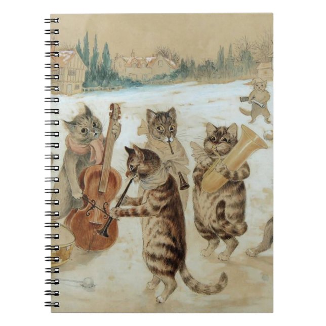 Cats Carol Singing by Louis Wain  Notebook (Front)