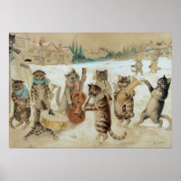 Cats Carol Singing by Louis Wain