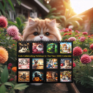 Cats Celebrating Holidays In The Year 20XX Calendar