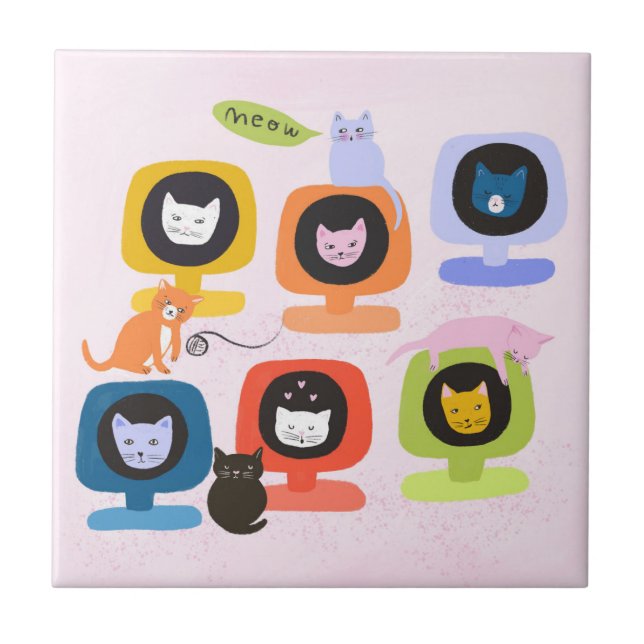 Cats Ceramic Tile (Front)