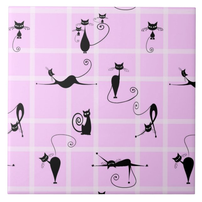 cats ceramic tile (Front)