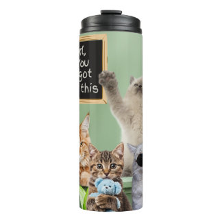 Cats Cheering Girl You Got This Thermal Tumbler