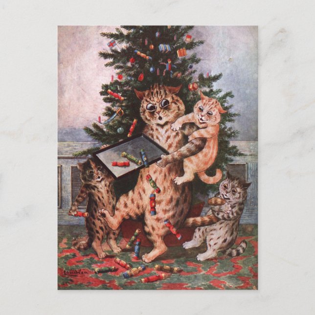 Cats Christmas by Louis Wain Postcard (Front)