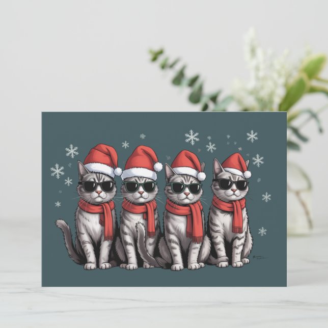 Cats Christmas Cat Mum Holiday Xmas Santa (Standing Front)