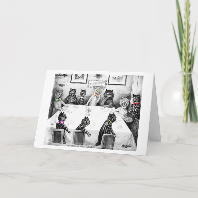 Cats Christmas Catastrophe Card by Louis Wain (Front)