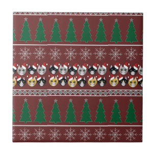Cats Christmas Ceramic Tile