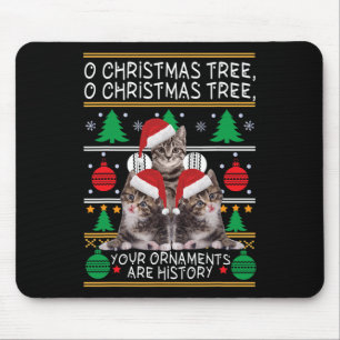 Cats Christmas Fun Ornaments Pajama Family Gift Te Mouse Pad