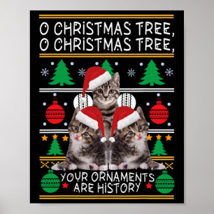Cats Christmas Fun Ornaments Pajama Family Gift Te Poster