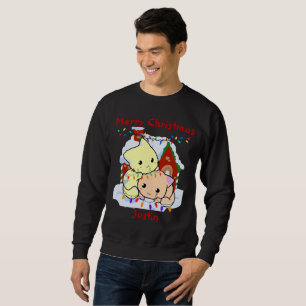 Cats christmas gift, personalized name sweatshirt