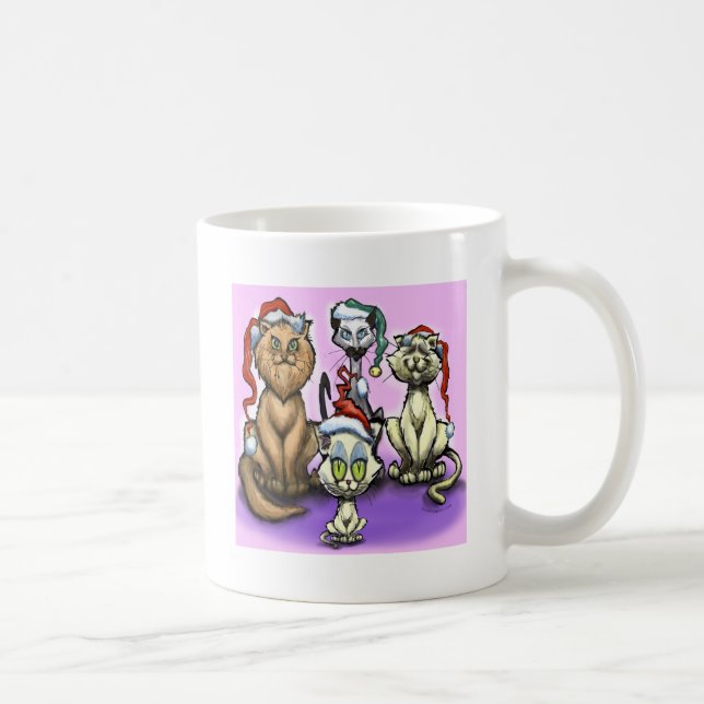 Cats Christmas Hats Coffee Mug (Right)