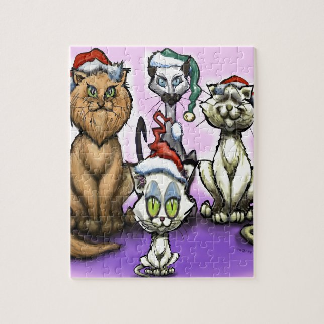Cats Christmas Hats Jigsaw Puzzle (Vertical)