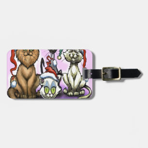 Cats Christmas Hats Luggage Tag