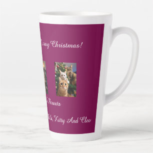 Cats Christmas, Image And Text, Customize, Latte Mug