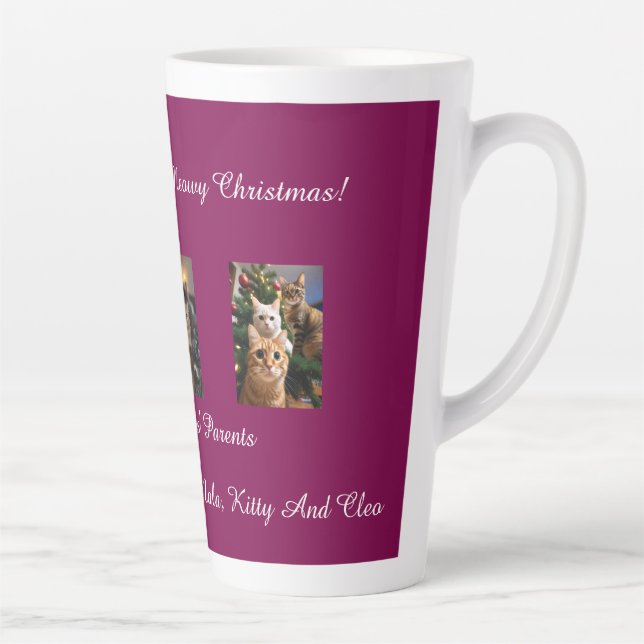 Cats Christmas, Image And Text, Customize,  Latte Mug (Right)