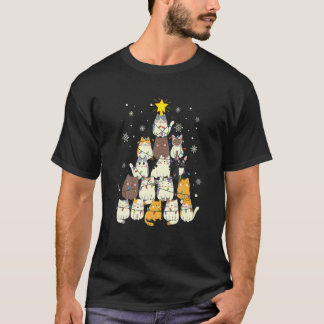 Cats Christmas Ree Kitten Boys Girls Man Xmas Cat T-Shirt