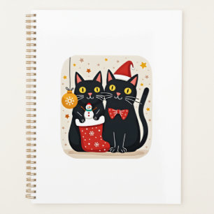 Cats Christmas Retro 50s 60s Xmas (1) Planner