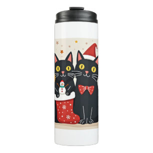 Cats Christmas Retro 50s 60s Xmas (1) Thermal Tumbler